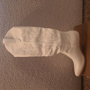 White Round Up Coeboy Boots